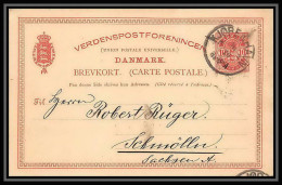 3146/ Danemark (Denmark) Entier Stationery Carte Postale (postcard) 1888 Pour Allemagne Germany - Postal Stationery