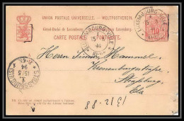 2983/ Luxembourg (luxemburg) Entier Stationery Carte Postale (postcard) N°44 Pour Strasbourg France 1894 - Entiers Postaux