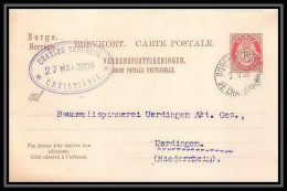 2760/ Norvège (Norway) Entier Stationery Carte Postale (postcard) N°52 Pour Uerdingen 1909 - Postwaardestukken