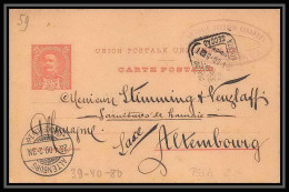 2734/ Portugal Entier Stationery Carte Postale (postcard) N°38 Pour Altenburg Allemagne (germany) 1900 - Postal Stationery