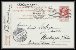 2330/ Belgique (Belgium) Entier Stationery Carte Postale (postcard) N°42 1908 Bruxelles UERDINGEN Allemagne (germany) - Cartes Postales 1871-1909