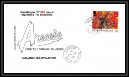 5161/ 1998 3eme Raid Aerien Des Antilles Antillen Pegase Numerote 63/150 British Virgin Cover PA Poste Aerienne Aviation - 1960-.... Covers & Documents