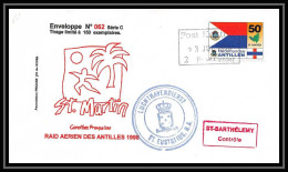 5162/ 1998 3eme Raid Aerien Des Antilles Antillen Pegase Numerote 62/150 Lettre Cover PA Poste Aerienne Aviation - 1960-.... Covers & Documents