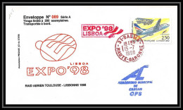 5165/ 1998 Raid Aerien Toulouse Lisbonne Pegase Tirage Numerote 89/200 France Lettre Cover PA Poste Aerienne Aviation - 1960-.... Covers & Documents