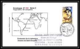 5140/ 2000 St Exupery Raid Aerien Pegase Tirage Numerote 55/200 France Lettre Cover PA Poste Aerienne Aviation - 1960-.... Covers & Documents