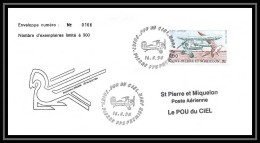 5120/ 1990 Aviation Le Pou Du Ciel Pegase Tirage Numerote 166/300 St Pierre Miquelon Lettre PA Poste Aerienne Aviation - 1960-.... Covers & Documents