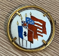 Insigne Militaire France WW2 Libération Broche Patriotique Drapeaux - 1939-45