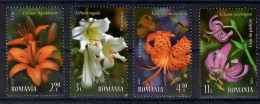 Romania, 2023, Used, CTO,   Mi. 8181-4,                     Lilies - Usados