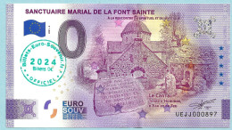 ** FRANCE ( Cantal ) - 0 Euro SANCTUAIRE MARIAL DE LA FONT SAINT 2021-6  UNC/NEUF ** - Specimen