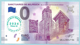 ** FRANCE ( Corrèze ) - 0 Euro SANCTUAIRE DE BELPEUCH 2018-4  UNC/NEUF ** - Specimen