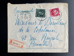 BELGIUM 1948 REGISTERED LETTER BRUGGE BRUGES TO BRUSSELS 16-03-1948 BELGIE BELGIQUE - Lettres & Documents