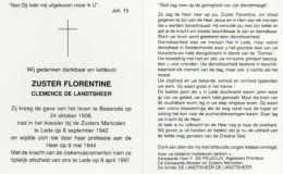 Zuster Florentine Geb Baasrode 24 Okt 1908 Overl Lede 8 April 1997 - Other & Unclassified