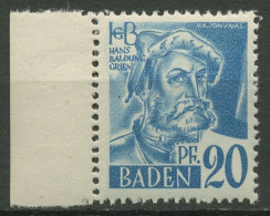 Französische Zone: Baden 1947 Hans Baldung Type II, 7 Yv II Postfrisch - Baden