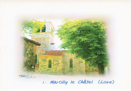 Marcilly Le Chatel Aquarel Cart Paul Denis - Other & Unclassified
