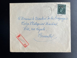 BELGIUM 1948 REGISTERED LETTER FRAMERIES TO BRUSSELS 01-07-1948 BELGIE BELGIQUE RECOMMANDE - Lettres & Documents