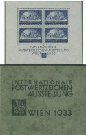 Österreich 1933 WIPA Wien Block 1 Postfrisch Einwandfrei Mit Umschlag - Blocks & Sheetlets & Panes