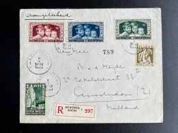 BELGIUM 1935 REGISTERED LETTER ANTWERP ANVERS ANTWERPEN TO AMSTERDAM 06-05-1935 BELGIE BELGIQUE RECOMMANDE - Lettres & Documents