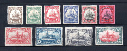 German Post In Kiautschou 1905 Old Set Definitive Stamps (Michel 28/37) Nice MLH - Kiautchou