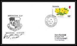 5453/ Espace (space) Lettre (cover) 11/8/1989 Signé (signed Autograph) Georgetown Ascension Island - Africa