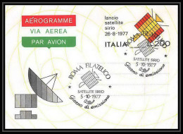 7886/ Espace (space Raumfahrt) Entier Postal Aerogramme (Stamped Stationery) 26/8/1977 Satellite Sirio Italie (italy) - Africa