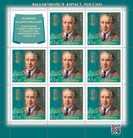 Russia. 2023. 100th Birth Anniversary Of V. Kudryavtsev (1923–2007), A Legal Expert (MNH OG **) Sheet - Ongebruikt