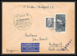 11219/ Lettre Cover Allemagne (germany DDR) Avion (plane Planes) Interflug 3/5/1967 Lyon Dresden Budapest - Airplanes