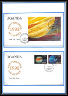 12054 2 Fdc (premier Jour) Voyager 2 Mars 1992 Uganda (Ouganda) Espace (space Raumfahrt) Lettre (cover Briefe) - Africa