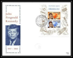 11454/ Espace (space Raumfahrt) Lettre (cover) Kennedy Satellite Bloc Fdc Rwanda (rwandaise) 22/11/1965 - Africa