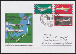 2001 Germany Commemorative Cancellation For 60th Anniversary Of Berlin-Helsinki Flight Route On Postally Travelled Cover - Airplanes