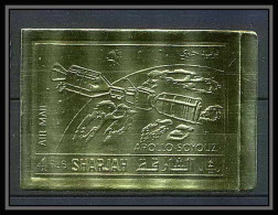 309 Sharjah N°1066 B Espace Space Apollo Soyuz (soyouz Sojus) Timbres OR (gold) Non Dentelé Imperf - Azië