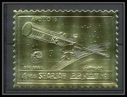 288 Sharjah N°1058 A Espace Space Apollo 16 OR Gold Stamps Lollini 5550 Sha 14 - Azië