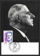 311 Charles De Gaulle - CARTE Carte Maximum (card) N°2634 1990 NIEPPE - 1990-1999