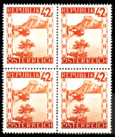 ÖSTERREICH 1945 Nr 758 Postfrisch VIERERBLOCK X36BD12 - Unused Stamps