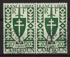 CAMEROUN......" 1942..."..20f......SG206......PAIR......CDS.....VFU.......... - Used Stamps