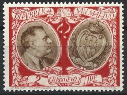 San Marino 1947. Scott #C51A (MH) F. D. Roosevelt & San Marino Arms - Nuevos