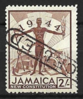 JAMAICA......KING GEORGE VI...(1936-52.).....2/-.....SG138.....INTRESTING POSTMARK....VFU.. - Jamaica (...-1961)