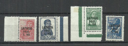 Lettland Latvia 1941 German Occupation Michel 1 - 2 & 4 - 5 MNH Nice Margins Bogenränder - Ocupación 1938 – 45