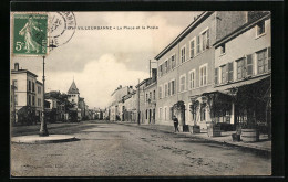 CPA Villeurbanne, La Place Et La Poste  - Villeurbanne