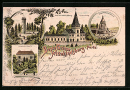 Vorläufer-Lithographie Wittekindsberg B. Porta, Hotel Zur Wittekindsburg Mit Aussichtsthurm 1895  - Other & Unclassified