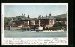 AK Dresden-Pillnitz, Kgl. Lustschloss, Elbdampfer Habsburg  - Pillnitz