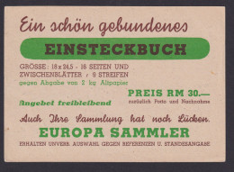 All. Besetzung Privatganzsache Frankfurt Main Fellbach Philatelie H.Kunze Selten - Autres & Non Classés
