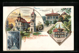 Lithographie Bad Rehburg, Blick Auf Das Matteschlösschen, Sanatorium Dr. Lehrecke  - Sonstige & Ohne Zuordnung