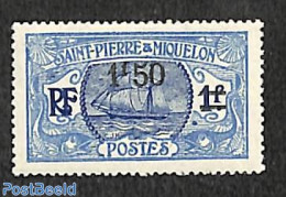 Saint Pierre And Miquelon 1924 1F50 On 1f, Stamp Out Of Set, Mint NH, Transport - Ships And Boats - Ships