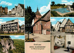 72888385 Hessisch Oldendorf Orts Und Teilansichten Schwimmbad Kirche Fachwerkhae - Sonstige & Ohne Zuordnung