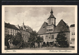 AK Jena I. Thür., Rathaus Mit Bismarckbrunnen  - Jena