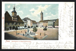 AK Jena, Marktplatz Mit Bismarckbrunnen  - Jena