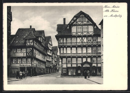 AK Hann Münden, Alte Häuser Am Marktplatz, Buchhandlung  - Hannoversch Muenden