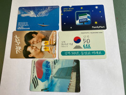 - 17 - South Korea 5 Different Phonecards - Corée Du Sud