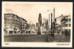 AK Berlin-Charlottenburg, Kurfürstendamm M. Blick Auf Gedächtniskirche  - Charlottenburg