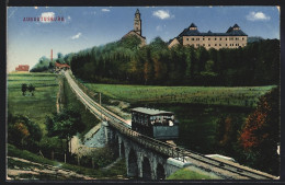 AK Augustusburg I. Erzgeb., Brücke Der Drahtseilbahn Mit Der Endstation  - Augustusburg